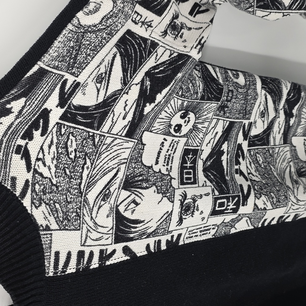 Collusion Back And White Knitted Sweater With Manga Grpahic - Picture 3 of 7